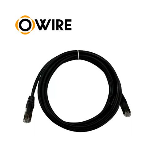CABLE DE RED FTP OWIRE PATCH CORD BLINDADO NEGRO CAT5E 2mts.