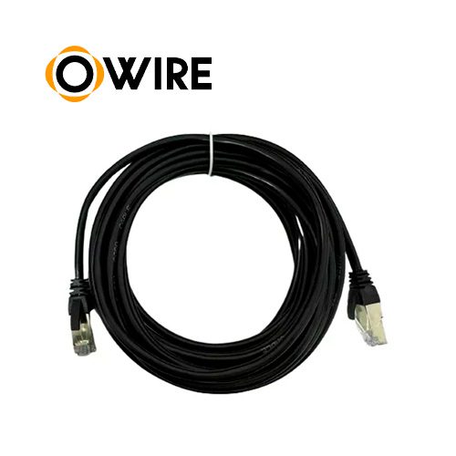 CABLE DE RED FTP OWIRE PATCH CORD BLINDADO NEGRO CAT5E 5mts.