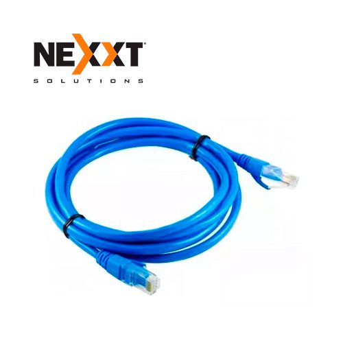 CABLE DE RED SFTP PATCH CORD NEXXT CAT6A CERTIFICADO 7 PIES (AZUL - GRIS)