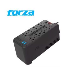 REGULADOR DE VOLTAJE FORZA FVR-1221USB DE 1200VA 600W 8 TOMAS CON 2 USB 3.0 120V
