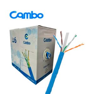 ROLLO DE CABLE UTP CAMBO CAT6 AZUL CCA 23AWG INTERIOR 305mts.