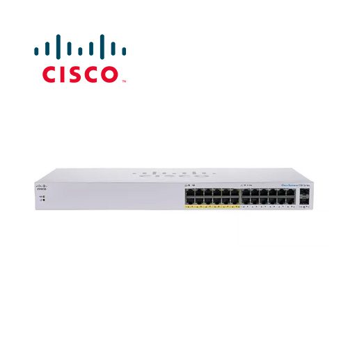 SWITCH CISCO BUSINESS CBS110-24PP-NA DE 24 PUERTOS GIGABIT 10/100/1000 CON 12 POE 100W + 2 PUERTOS GIGABIT SFP RACKEABLE