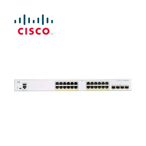 SWITCH CISCO BUSINESS CBS250-24P-4G-NA ADMINISTRABLE L3 DE 24 PUERTOS GIGABIT 10/100/1000 PoE+ 195W + 4 PUERTOS GIGABIT SFP RACKEABLE