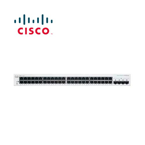 SWITCH CISCO BUSINESS CBS220-48T-4X ADMINISTRABLE L2 DE 48 PUERTOS GIGABIT 10/100/1000 + 4 PUERTOS 10 GIGABIT SFP+ RACKEABLE