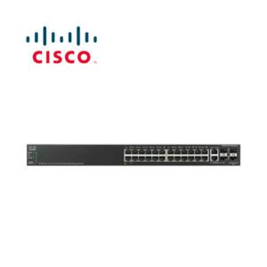 SWITCH CISCO SMB SF500-24-K9 ADMINISTRABLE L3 DE 24 PUERTOS 10/100 MBPS + 2 PUERTOS GIGABIT + 2 PUERTOS 1G/5G COMBINADOS SFP RACKEABLE