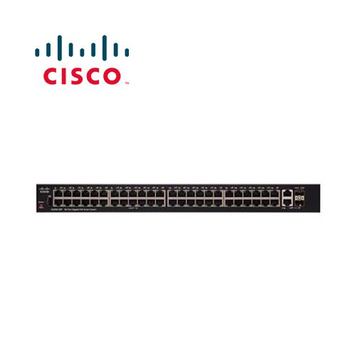 SWITCH CISCO SMB SG250-50P-K9-NA ADMINISTRABLE L3 DE 48 PUERTOS GIGABIT 10/100/1000 PoE+ 375W + 2 PUERTOS GIGABIT O SFP RACKEABLE