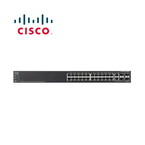 SWITCH CISCO SMB SG500-28-K9-NA ADMINISTRABLE L3 APILABLE DE 24 PUERTOS GIGABIT 10/100/1000 + 2 x GIGABIT + 2 5G COMBINADOS SFP
